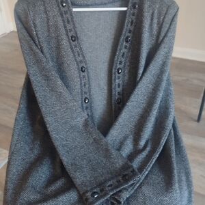 Alfred Dunner Charcoal Gray Women's Cardigan Size 12